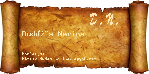 Dudás Nerina névjegykártya